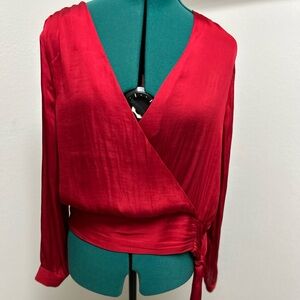 Red long sleeve top M